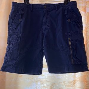 VINTAGE RALPH LAUREN CARGO SHORTS RL-067 NAVY BLUE EUC